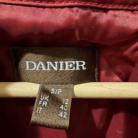 Danier Red Leather Button-Front Jacket - Picture 3 of 9